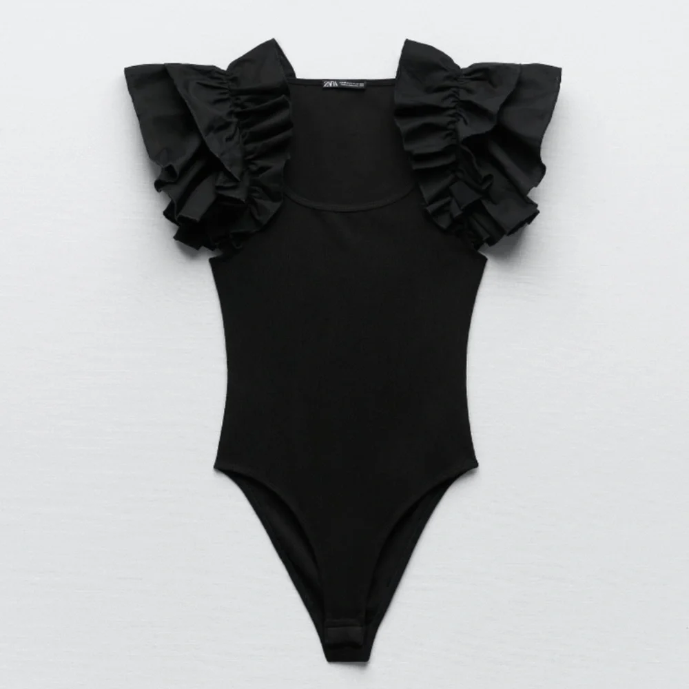 Zara Ruffled Ribbed Bodysuit - Picture 2 of 2